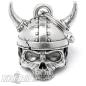 Preview: 3D Wikinger Totenkopf Biker-Bell mit Helm Glücksbringer Glocke Bravo Bell Geschenk