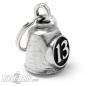 Preview: Lucky 13 Gremlin Bell Motorrad-Glocke mit Glückszahl Dreizehn im Kreis Biker-Bell