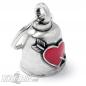 Preview: Biker-Bell With Red Heart Pierced By Arrow Motorcyclist Love Lucky Bells