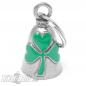 Preview: Guardian Bell with Green Shamrock Lucky Charm Motorcycle Bell Biker Gift