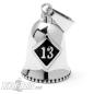 Preview: Lucky 13 Biker-Bell aus poliertem Edelstahl Motorrad Glücksbringer Glocke Geschenk