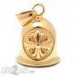 Preview: Golden Biker-Bell with Lily Cross Stainless Steel Motorcycle Lucky Bell