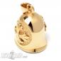 Preview: Goldene Biker-Bell mit Lilien-Kreuz aus Edelstahl Motorrad Glücksbringer-Glocke Preview: Goldene Biker-Bell mit Lilien-Kreuz aus Edelstahl Motorrad Glücksbringer-Glocke