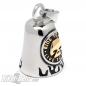 Preview: Live to Ride Biker-Bell mit goldenem Totenkopf aus Edelstahl Glücksbringer Glocke