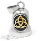 Mobile Preview: Biker-Bell With Gold Plated Triqueta Stainless Steel Viking Motorcycle Lucky Bells