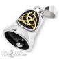 Preview: Biker-Bell With Gold Plated Triqueta Stainless Steel Viking Motorcycle Lucky Bells