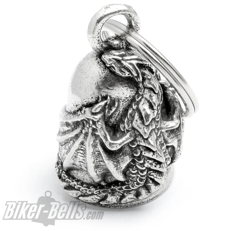 Detaillierte Drachen Biker-Bell Motorradfahrer Glücksbringer Glocke Geschenkidee