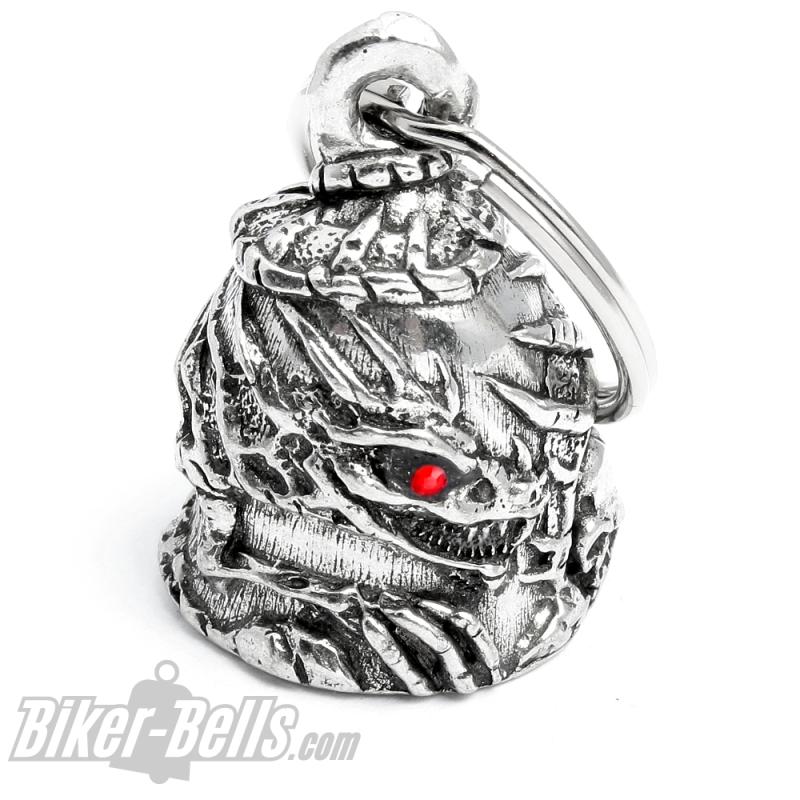 Skelett-Drachen mit roten Augen Detaillierte Motorrad-Glocke Diamond Bravo Bell