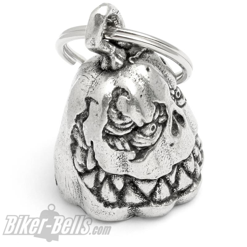 Preview: 3D Gruseliger Halloween-Kürbis Biker-Bell Gremlin-Schreck Motorrad Schutzamulett