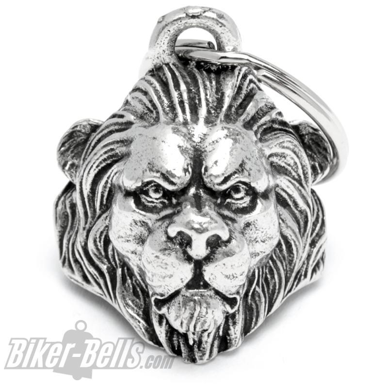 Detailed 3D Lion as Biker Bell Motorcycle Lucky Charm Biker Gift