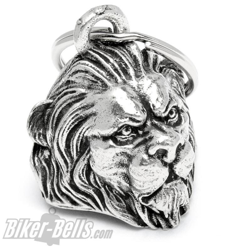 Detailed 3D Lion as Biker Bell Motorcycle Lucky Charm Biker Gift