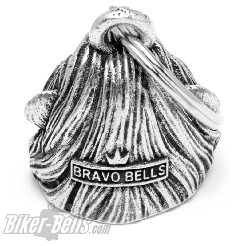 KMA THE RIDE BELL Lion Head Motorcycle Lucky Charm - Stainless Steel Biker Protection Gift