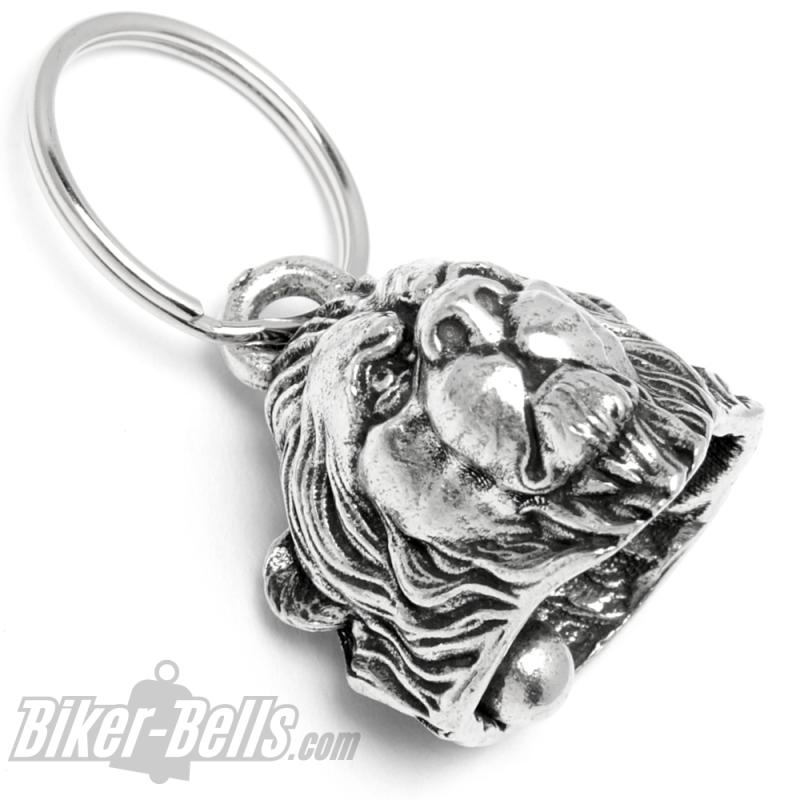 Detailed 3D Lion as Biker Bell Motorcycle Lucky Charm Biker Gift