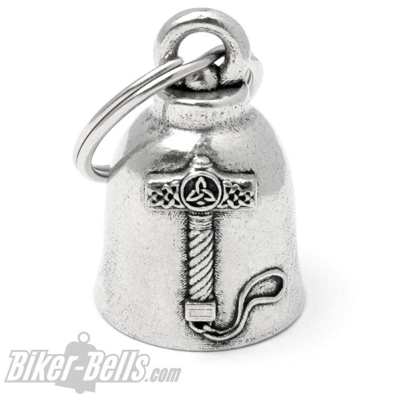 Biker Bell with Thor's Hammer Mjölnir Lucky Charm for Motorcyclist Gift