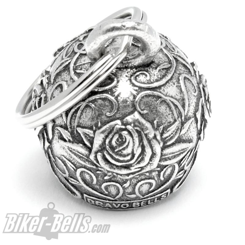 3D Skull Biker-Bell Decorated With Flowers Mexican Candy Skull Ride Bell