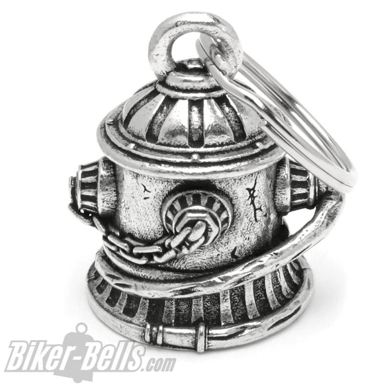 Feuerwehr Biker-Bell 3D Hydrant mit Emblem Brandwache Biker Glücksbringer Glocke