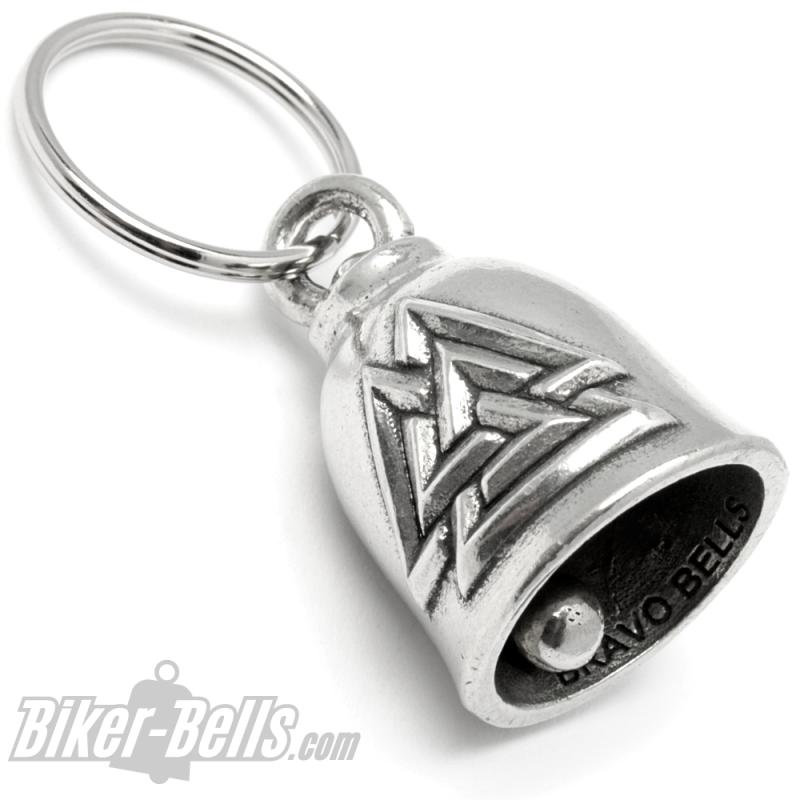 Motorrad-Glocke mit Valknut Zeichen gefallener Wikinger-Krieger Bikerbell Geschenk