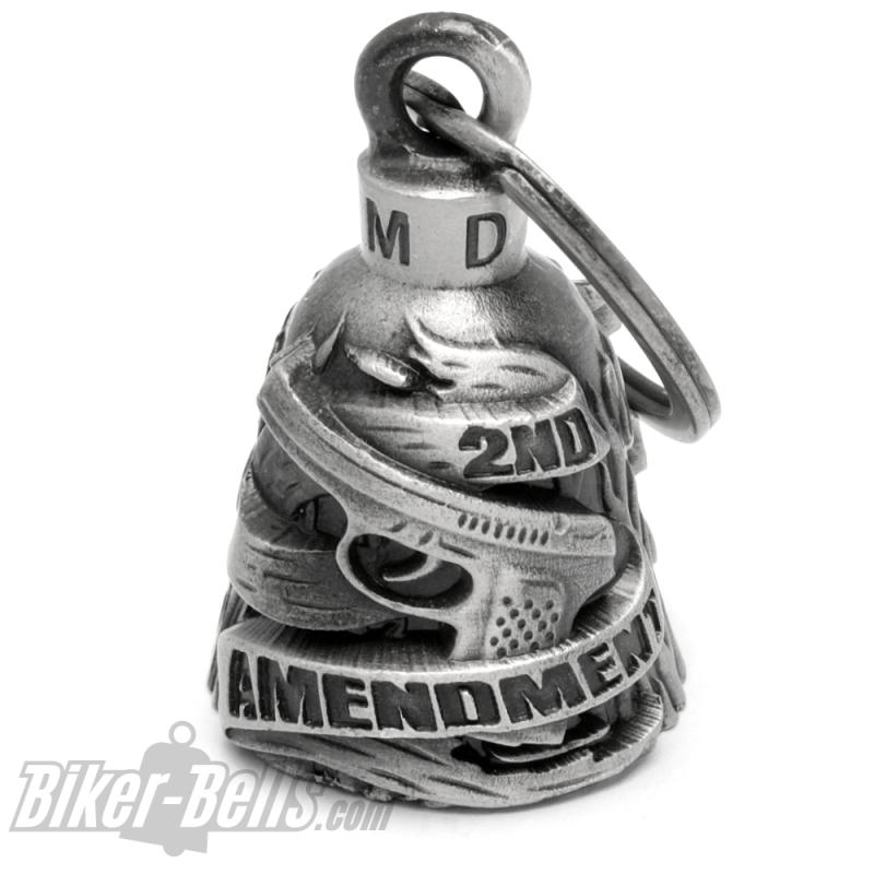 Biker-Bell für Unterstützer des 2nd Amendment US Waffengesetz Motorrad-Glocke