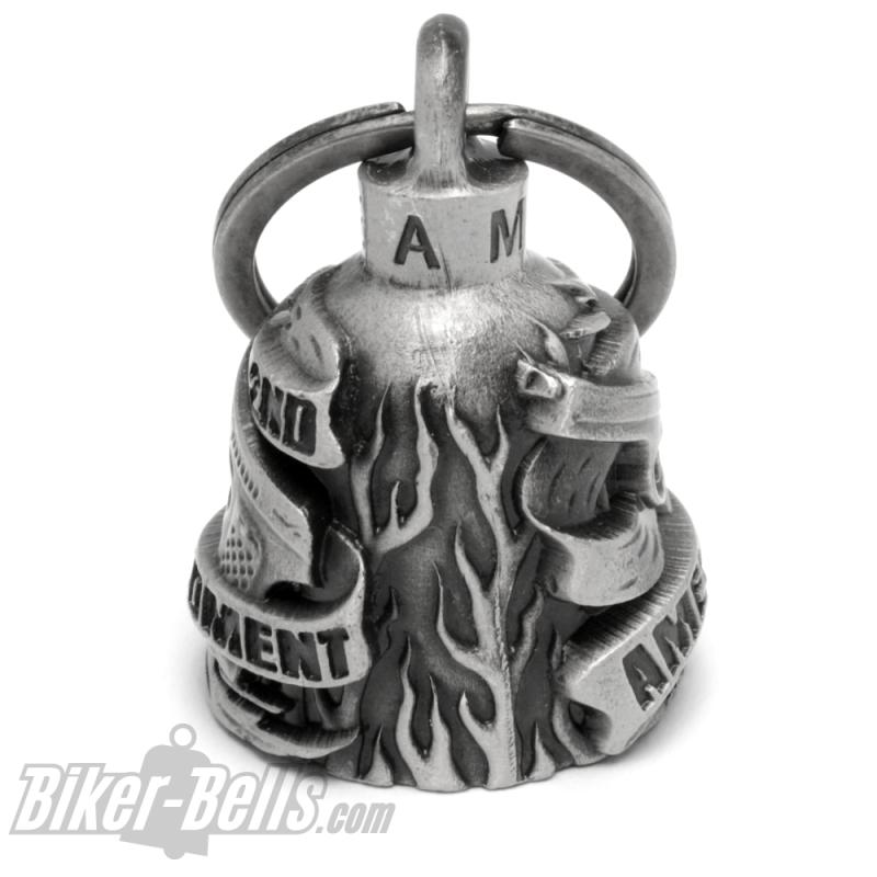 Biker-Bell für Unterstützer des 2nd Amendment US Waffengesetz Motorrad-Glocke