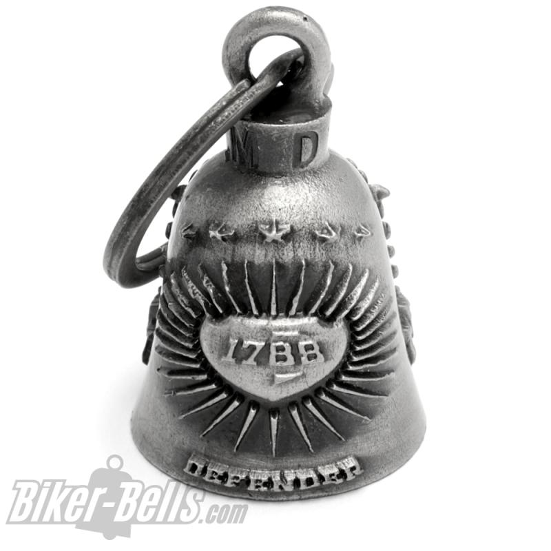 2nd Amendment Defender USA Waffengesetz Biker-Bell Motorrad Glücksbringer Glocke