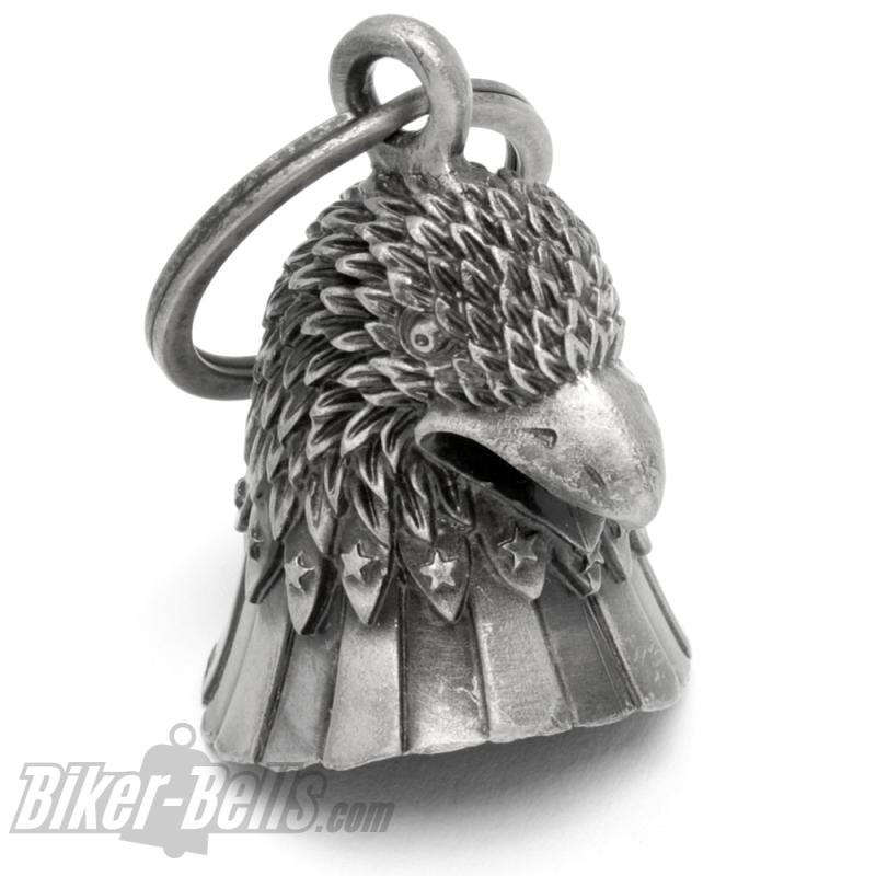 3D American Eagle Biker-Bell Adler mit Stars & Stripes Motorradfahrer Glücksbringer