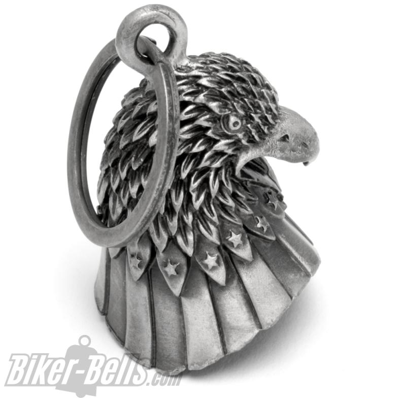 3D American Eagle Biker-Bell Adler mit Stars & Stripes Motorradfahrer Glücksbringer