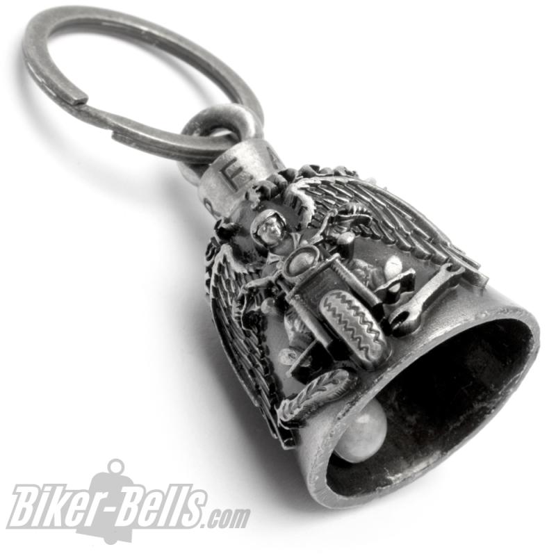 Motorcyclist Guardian Angel Biker Angel with Wings Biker Bell Lucky Charm Gift