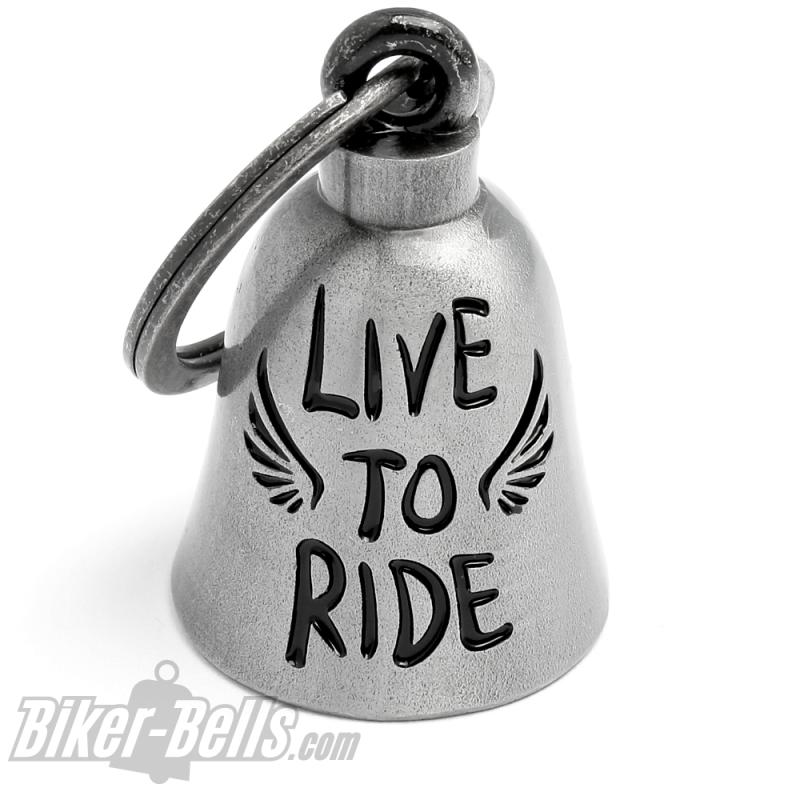 Live To Ride Totenkopf mit Motorrad-Helm Dunkelgrau Pink Strass Biker Glücksbringer