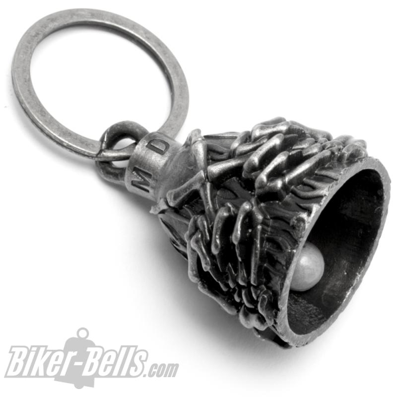 Biker-Bell mit überkreuzten Mittelfingern Fuck Stinkefinger Motorradfahrer Geschenk