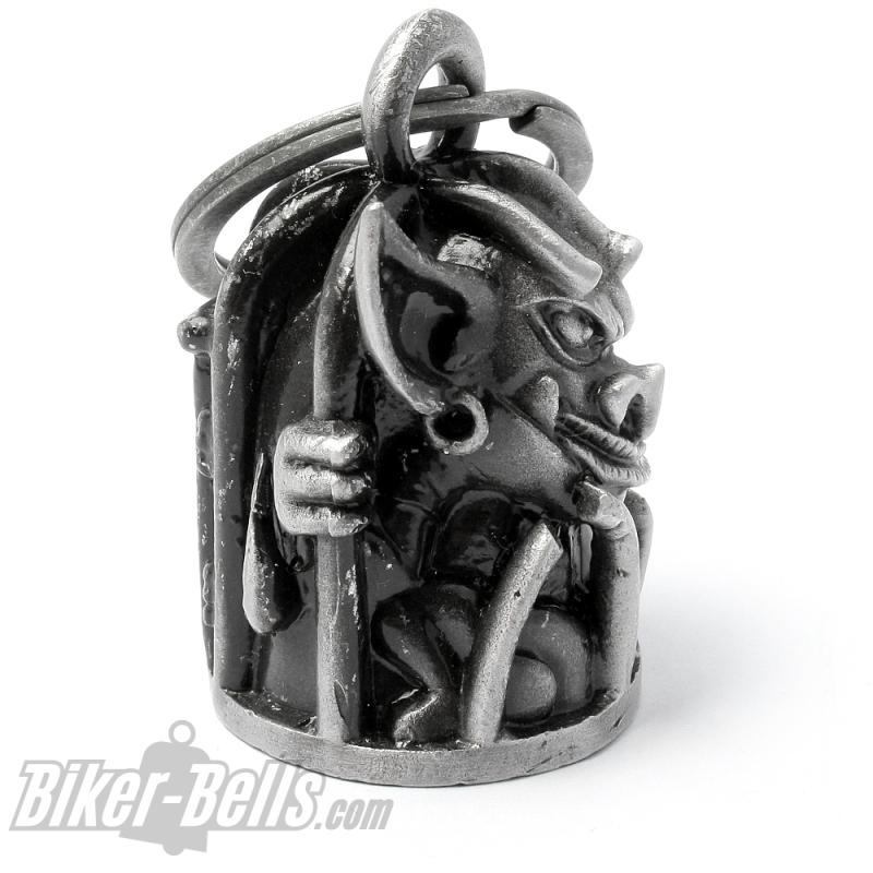 Gremlin breaks out of cage 3D Biker Bell Motorcycle Protection Bell Lucky Charm