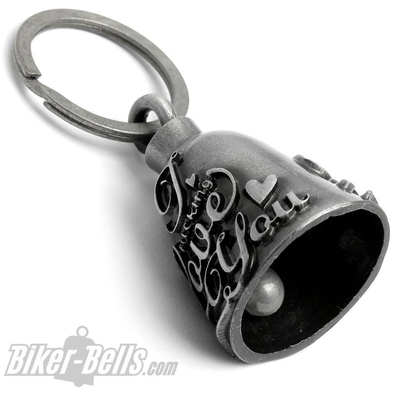 I (fucking) Love You Biker-Bell dunkelgrau mit Spruch Motorradfahrer Liebe Geschenk