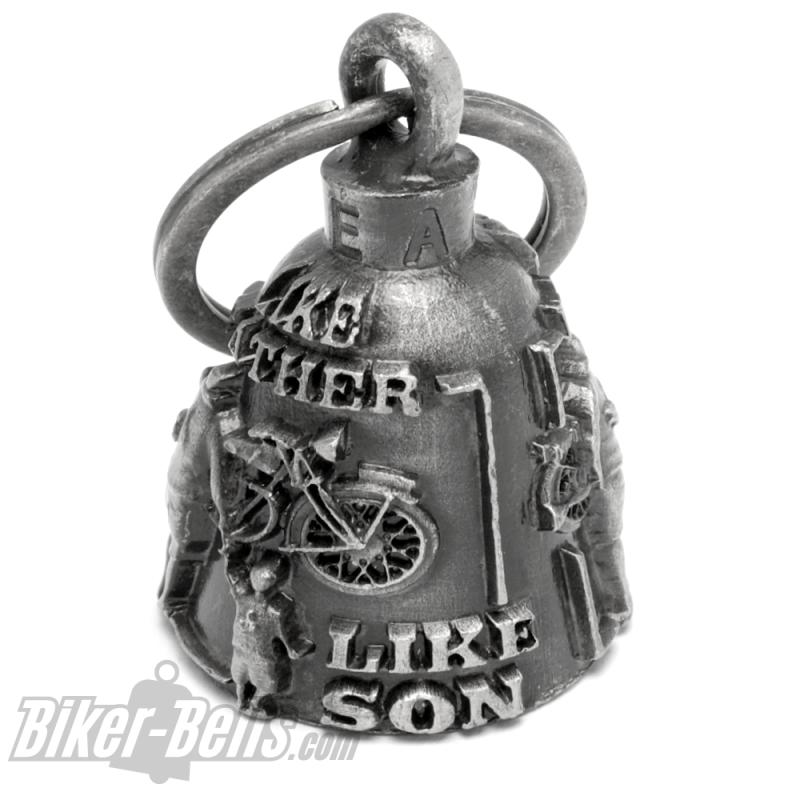 Like Father Like Son Biker-Bell Vatertag Geschenkidee Motorradfahrer Glücksbringer