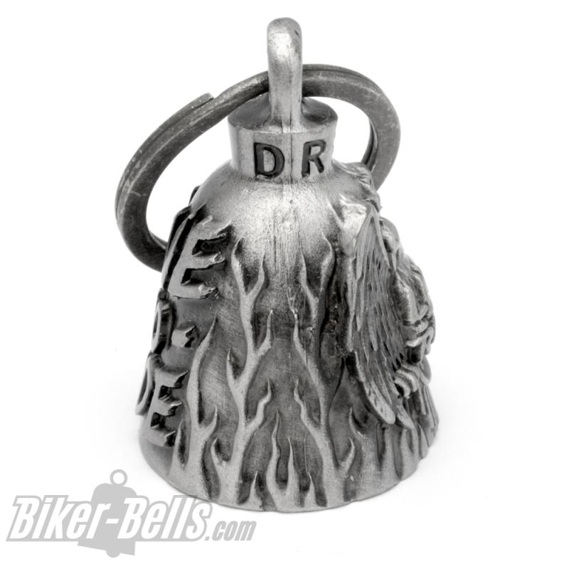 Live To Ride Biker-Bell mit großem Adler Motorrad-Glocke Glücksbringer Geschenk