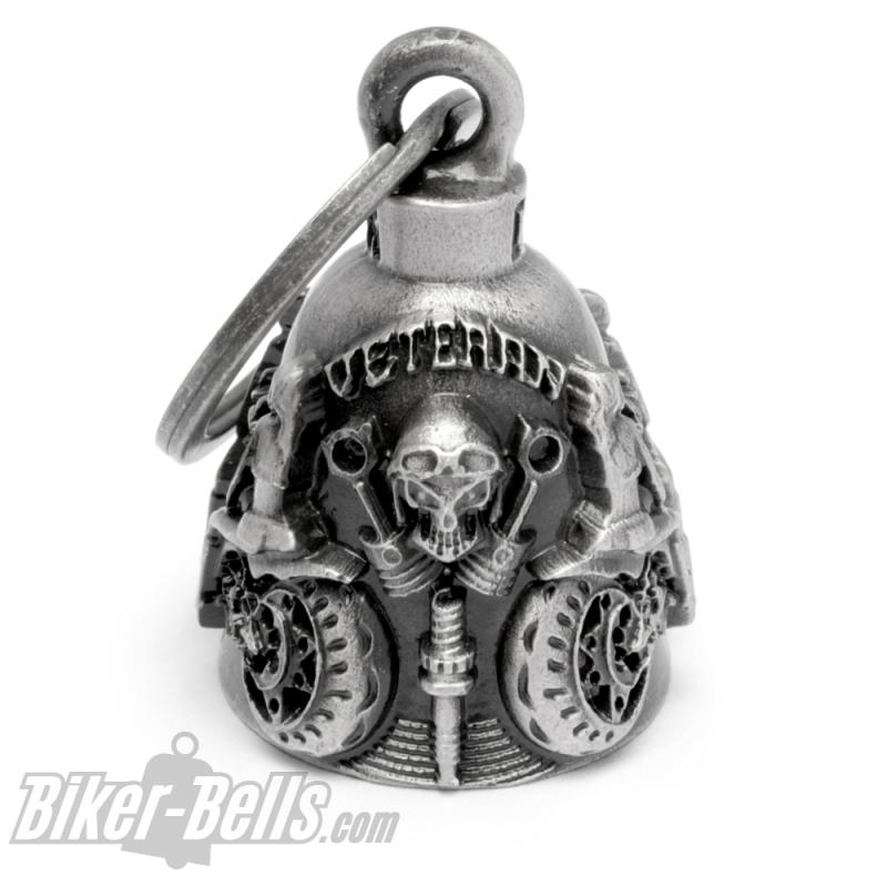 Biker-Veteran Motorrad-Glocke Totenkopf Babes Kolben Zündkerze Biker-Bell Geschenk