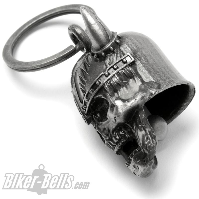 3D Wikinger Totenkopf Motorrad Moped Glocke Nordmann Helm mit Hörnern Biker-Bell