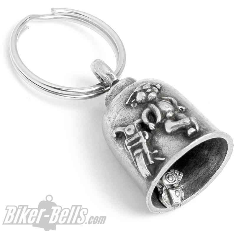 Preview: Coole Sau Gremlin Bell Wildschwein Biker Hawg Motorrad Glücksbringer Geschenkidee