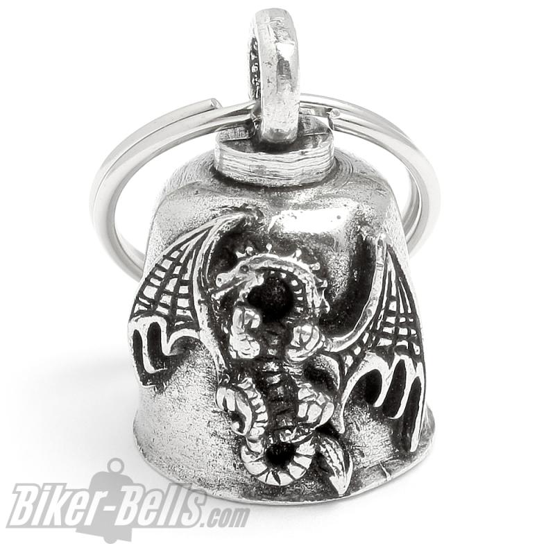 Glücksdrache Gremlin Bell Feuerdrache Glücksbringer Motorrad-Glocke Biker Geschenk