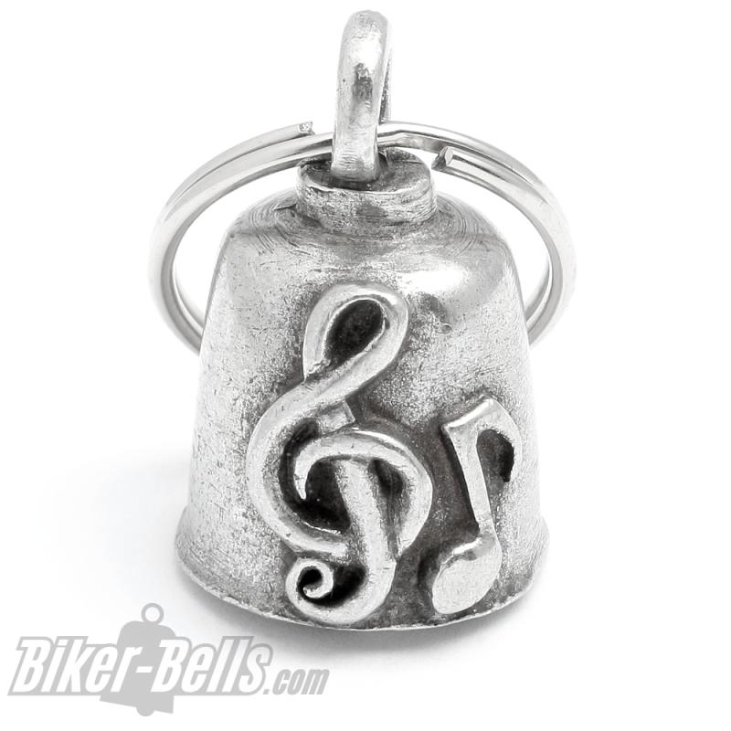 Musik Gremlin Bell mit Note und Notenschlüssel Motorradfahrer Glücksbringer Glocke