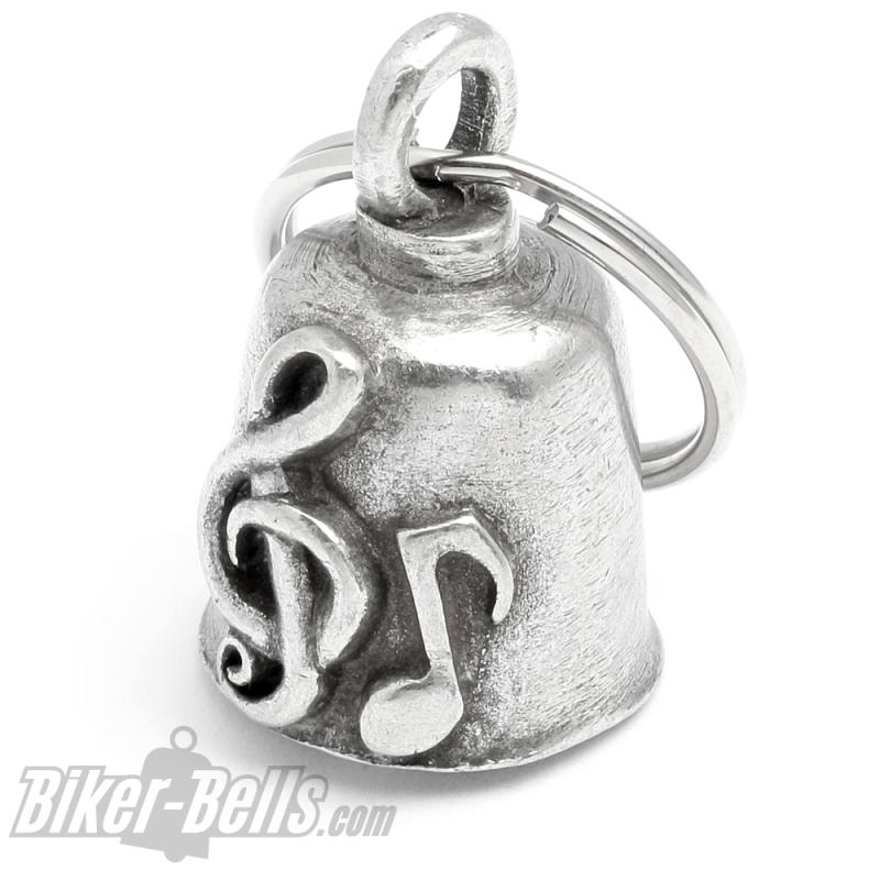 Musik Gremlin Bell mit Note und Notenschlüssel Motorradfahrer Glücksbringer Glocke