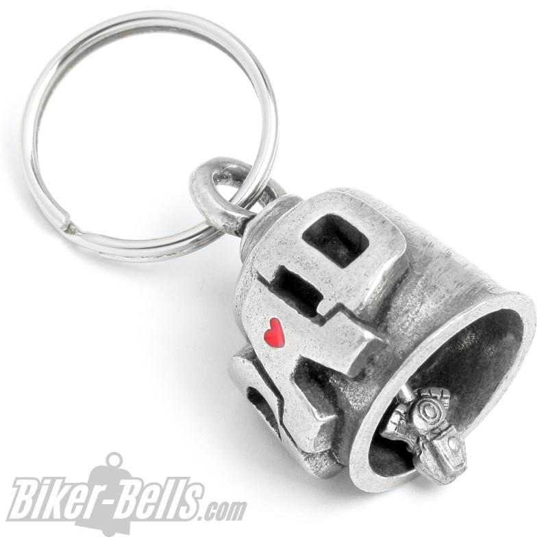 Glücksbringer für Biker-Papas mit Herz Original Gremlin Bell Motorradfahrer Geschenk