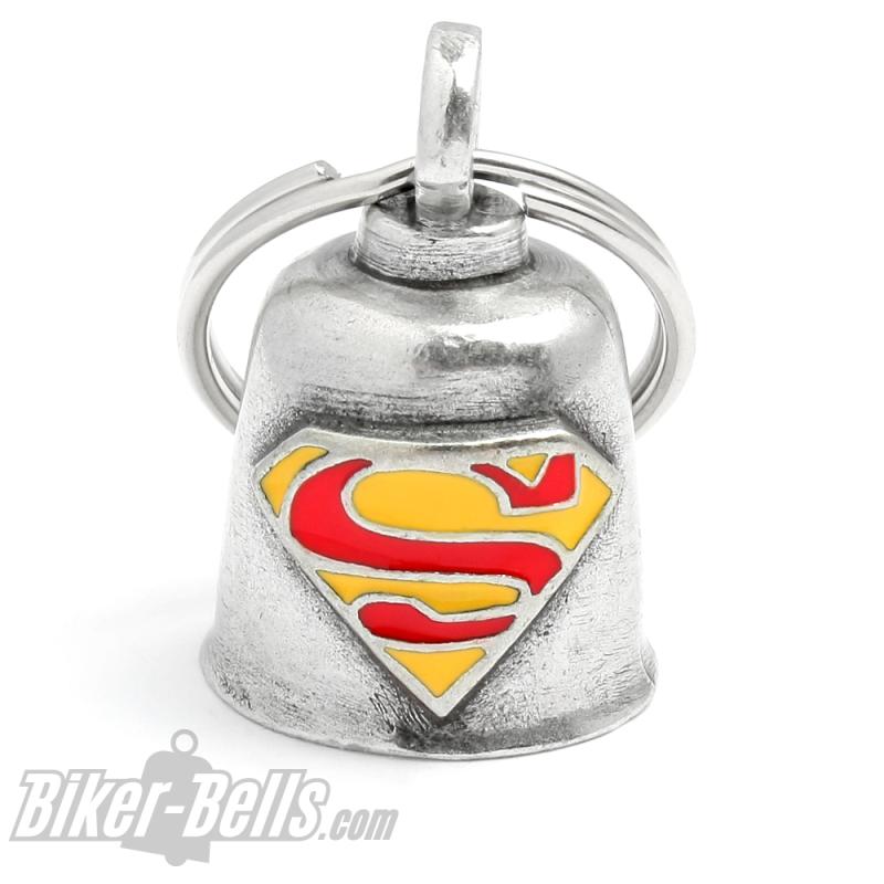 Superman Biker-Bell Glücksbringer Glocke für Superhelden Gremlin Bell Geschenk
