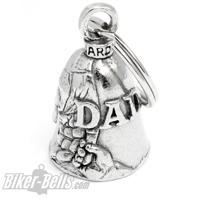 Dad Guardian Bell Papa und Kind Vatertag Geschenk Glücksbringer für Motorradfahrer