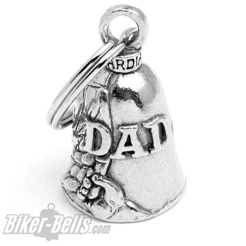 Dad Guardian Bell Papa und Kind Vatertag Geschenk Glücksbringer für Motorradfahrer