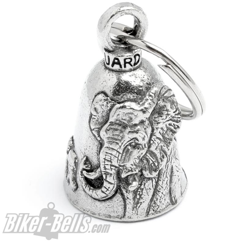 Elephant Guardian Bell Motorbike Good Luck Charm Biker-Bell Gift Elephant Family