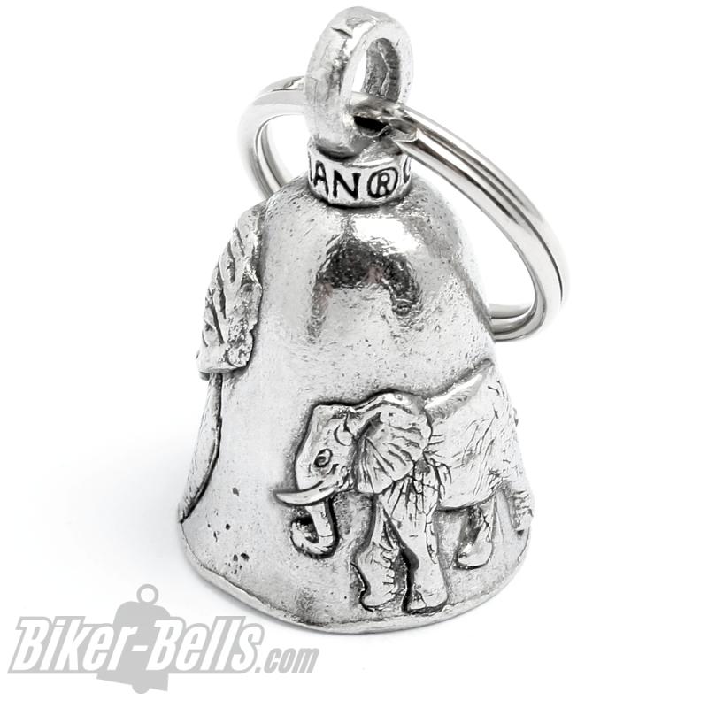 Elephant Guardian Bell Motorbike Good Luck Charm Biker-Bell Gift Elephant Family
