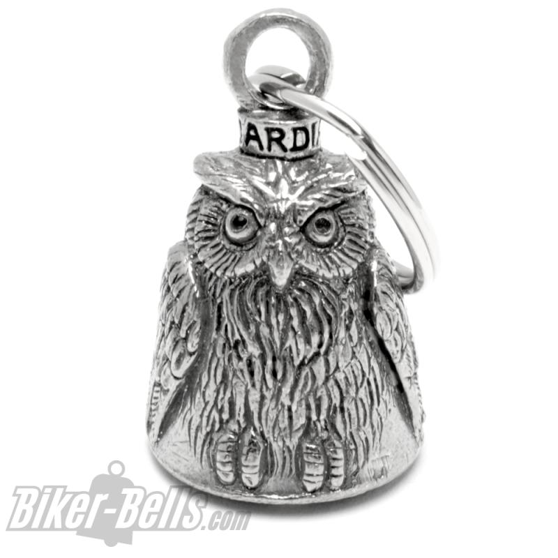 Guardian Bell with detailed Owl Motorcycle Lucky Charm Bells