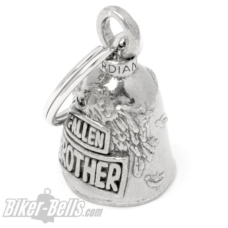 Fallen Brother Guardian Bell as a Keepsake Eagle has left Feathers Biker Gift