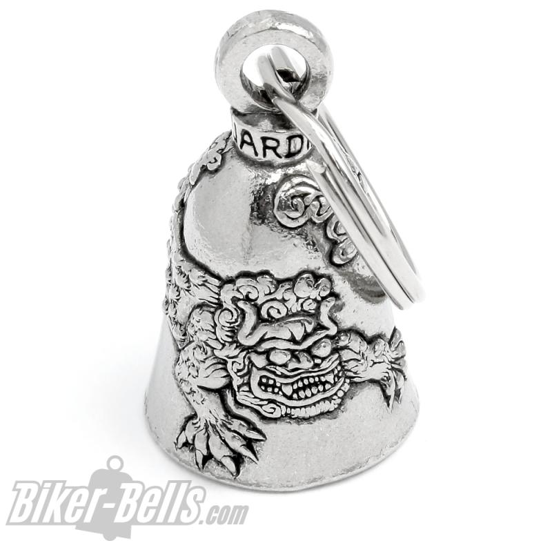 Asian Guardian Lion Foo Dog Guardian Bell Lucky Charm Bell for Motorcycles Gift