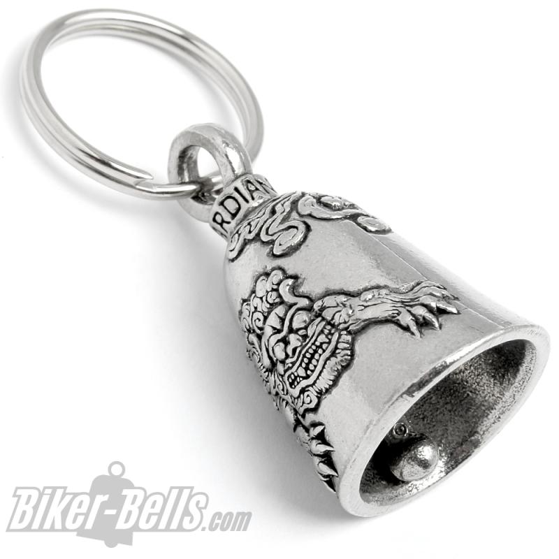 Asian Guardian Lion Foo Dog Guardian Bell Lucky Charm Bell for Motorcycles Gift