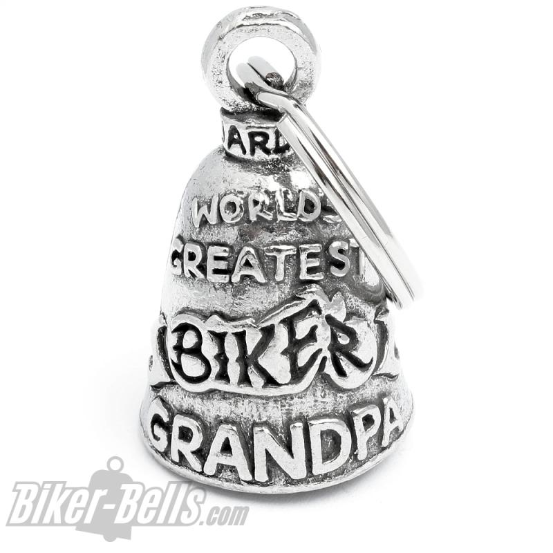 "World's Greatest Biker Grandpa" Guardian Bell Biker Opa Glücksbringer Geschenk